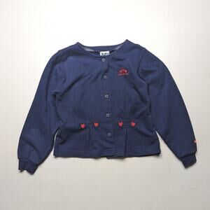 Vintage Oshkosh Bgosh Cardigan Girls Size 6 Navy Heart